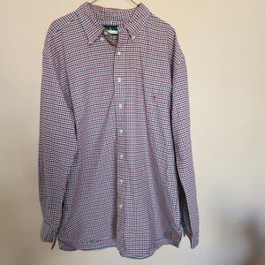 Ralph Lauren Button Down Shirt Men's Red Blue Check Flesh Pony Size 2XB